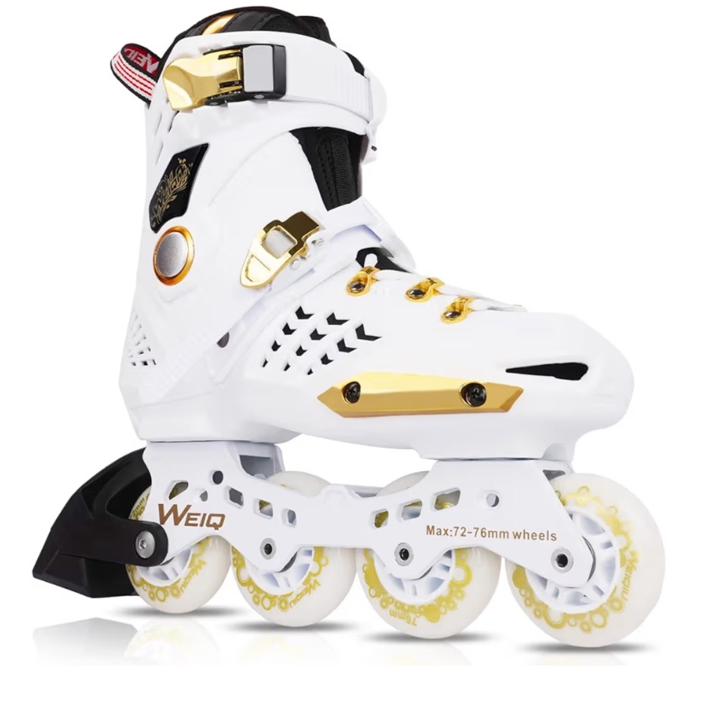 White and Gold Inline Skates EU Sz 42-44